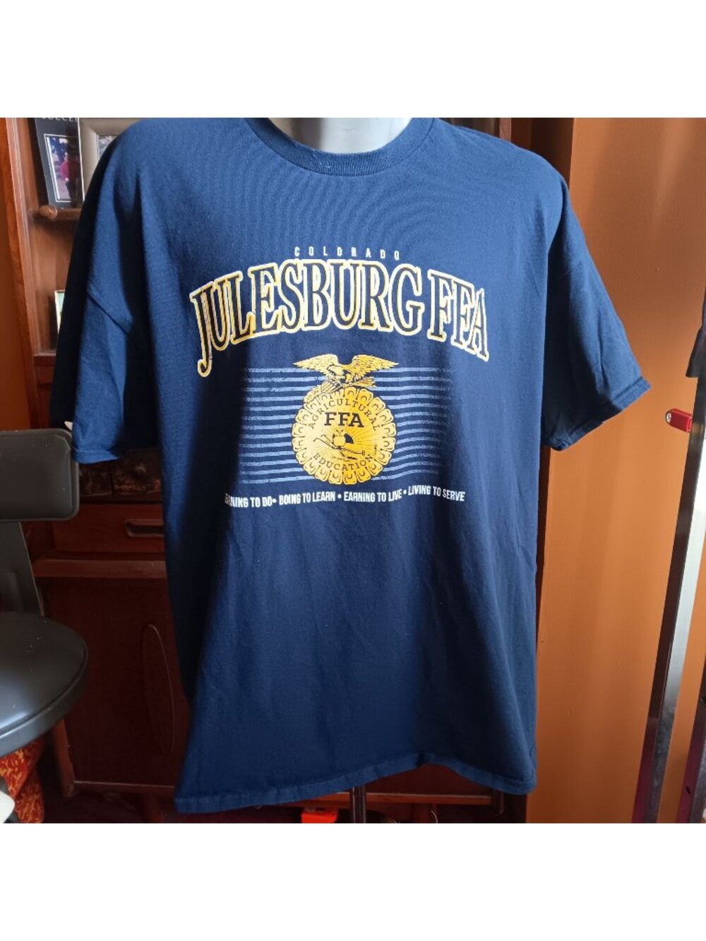 Julesburg Colorado FFA XXL Vintage T-shirt Farm Agriculture Logo 1990's Blue 2XL